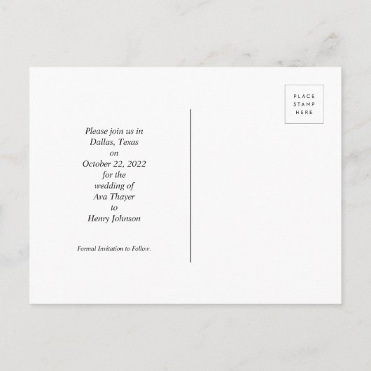 Sparen de Datum *Inbrengend Type* Briefkaart (Achterkant)