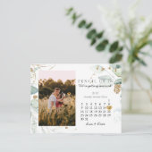 Sparen de Datum Juli 2023 Botanisch Elegant Gold Briefkaart (Staand voorkant)
