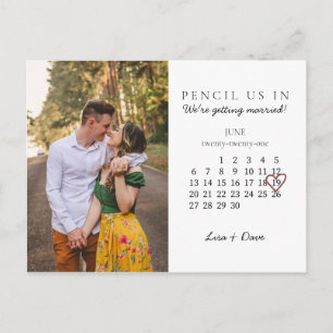 Sparen de Datum Juni 2021 Maand Roze Hart van de K Briefkaart