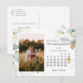 Sparen de Datum Juni 2023 Botanisch Elegant Gold Briefkaart (Voorkant / Achterkant)