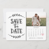 Sparen de Datum kalender Rustic getrokken Kaart (Voorkant)