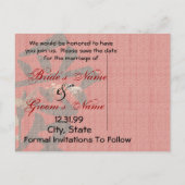 Sparen de Datum - Kanji voor Liefde 2 Butterflies Aankondigingskaart (Achterkant)