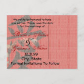 Sparen de Datum - Kanji voor Liefde 2 Butterflies Aankondigingskaart (Achterkant)