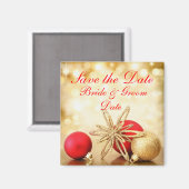 Sparen de Datum Kerst van de Winterbruiloft Magnet (Voorkant / Achterkant)