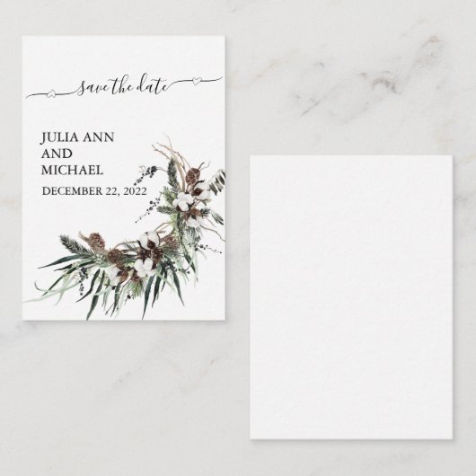 Sparen de Datum Kerstkatoen van de Winterwoede Notitiekaartje (Voorkant / Achterkant)