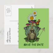 Sparen de datum Kikkerprinses op troon Briefkaart (Voorkant / Achterkant)
