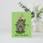 Sparen de datum Kikkerprinses op troon Briefkaart (Staand voorkant)