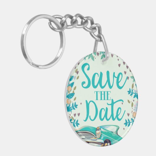 Sparen de Datum   Klassieke Auto. Sleutelhanger (Voorkant Links)
