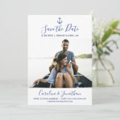 Sparen de Datum Klassieke Blauwe Nautische Anchor  Kaart (Staand voorkant)