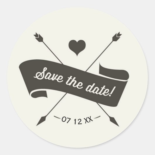 Sparen de Datum Klassieke Ronde Sticker (Voorkant)