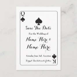 Sparen de Datum Koning Koningin Ace Spades Weddens Save The Date