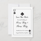 Sparen de Datum Koning Koningin Ace Spades Weddens Save The Date (Voorkant)