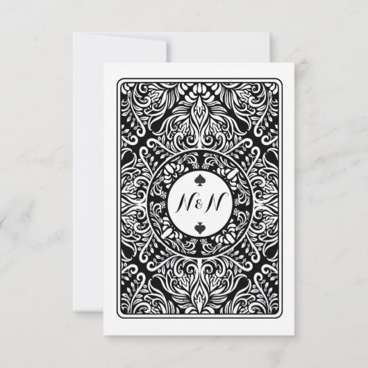 Sparen de Datum Koning Koningin Ace Spades Weddens Save The Date (Achterkant)