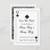 Sparen de Datum Koning Koningin Ace Spades Weddens Save The Date (Voorkant / Achterkant)