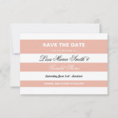 Sparen de Datum Koraal & Witte Legant Strijpe Wedd Save The Date (Voorkant)