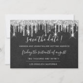 Sparen de Datum Kraft Silver Grey Drip Grahite Save The Date (Voorkant)