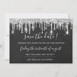 Sparen de Datum Kraft Silver Grey Drip Grahite Save The Date