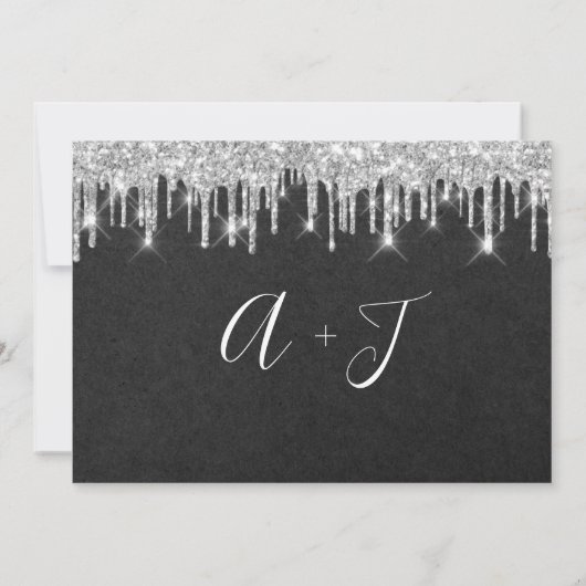 Sparen de Datum Kraft Silver Grey Drip Grahite Save The Date (Achterkant)