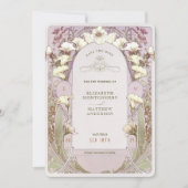 Sparen de Datum  Kunst Nieuwe door Mucha Invitat Kaart (Voorkant)