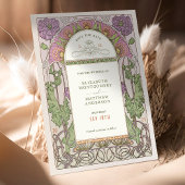 Sparen de Datum  Kunst Nieuwe door Mucha Invitat Kaart