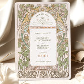 Sparen de Datum  Kunst Nieuwe door Mucha Invitat Kaart