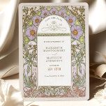 Sparen de Datum  Kunst Nieuwe door Mucha Invitat Kaart<br><div class="desc">Art Nouveau Sparen de Datum trouwkaarten door Alphonse Mucha in een floreel, romantisch, en griezelig ontwerp. Victoriaans bloei vult klassieke art decofonts aan. Voer je aangepaste gegevens in en je bent klaar. Als u het ontwerp verder wilt wijzigen, klikt u op de blauwe knop "Aanpassen". Hartelijk dank voor uw aandacht...</div>