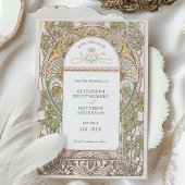 Sparen de Datum  Kunst Nieuwe door Mucha Invitat Kaart