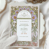 Sparen de Datum  Kunst Nieuwe door Mucha Invitat Kaart