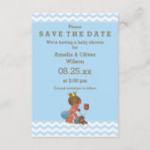 Sparen de Datum Kute Prins op Telefoon Grijs Blauw Save The Date (Achterkant)