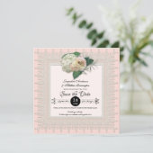 Sparen de Datum  Lace Doily  Floral Art Save The Date (Staand voorkant)