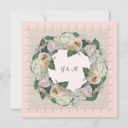 Sparen de Datum  Lace Doily  Floral Art Save The Date (Achterkant)