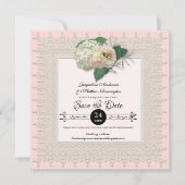 Sparen de Datum  Lace Doily  Floral Art Save The Date (Voorkant)
