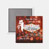 Sparen de Datum Las Vegas 2 Inch Magnet (Voorkant / Achterkant)