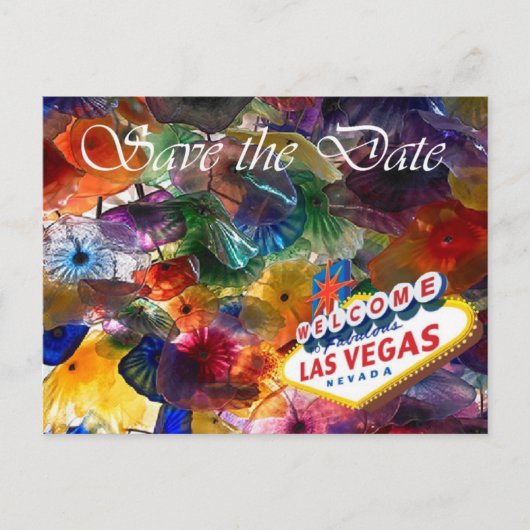 Sparen de Datum Las Vegas Briefkaarten van Bloemen (Voorkant)