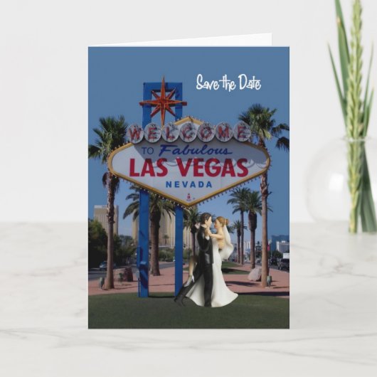 Sparen de Datum Las Vegas Kaart van de Wedding met (Voorkant)