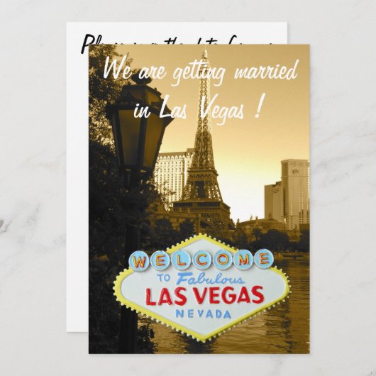 Sparen de Datum Las Vegas Medeaankondiging van het Save The Date (Voorkant / Achterkant)