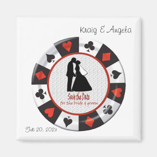 Sparen de Datum Las Vegas Wedding 2 duim Magnet