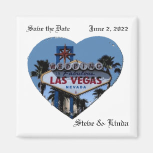 Sparen de Datum Las Vegas Wedding 2 Inch Magnet