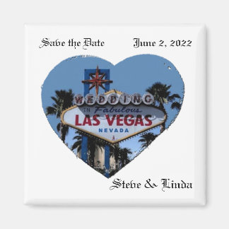 Sparen de Datum Las Vegas Wedding 2 Inch Magnet