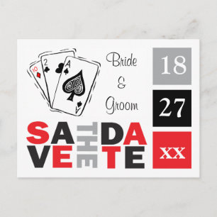 Sparen de Datum Las Vegas Wedding Casino Wedding A Aankondigingskaart