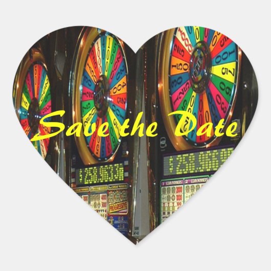 Sparen de Datum Las Vegas Wedding Hart Sticker (Voorkant)