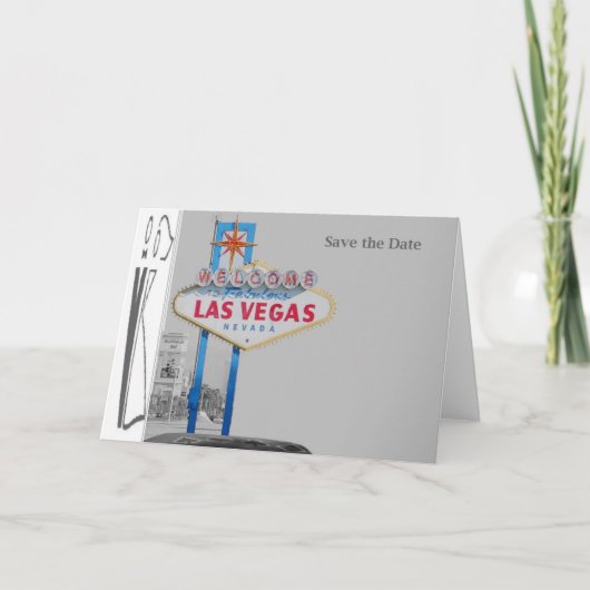 Sparen de Datum Las Vegas Wedding Kaart (Voorkant)