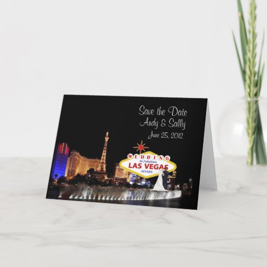 Sparen de Datum Las Vegas Wedding Kaart (Voorkant)
