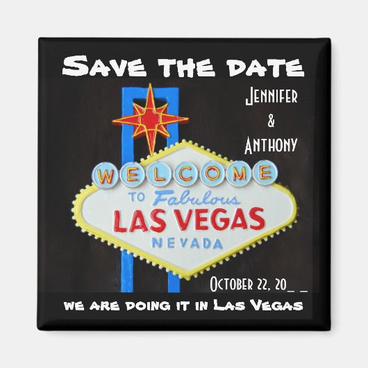 Sparen de Datum Las Vegas Wedding Magneet (Voorkant)