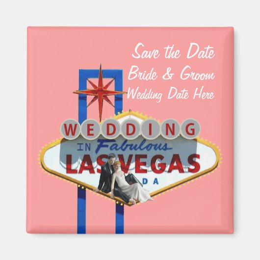 Sparen de Datum Las Vegas Wedding Magnet (Voorkant)