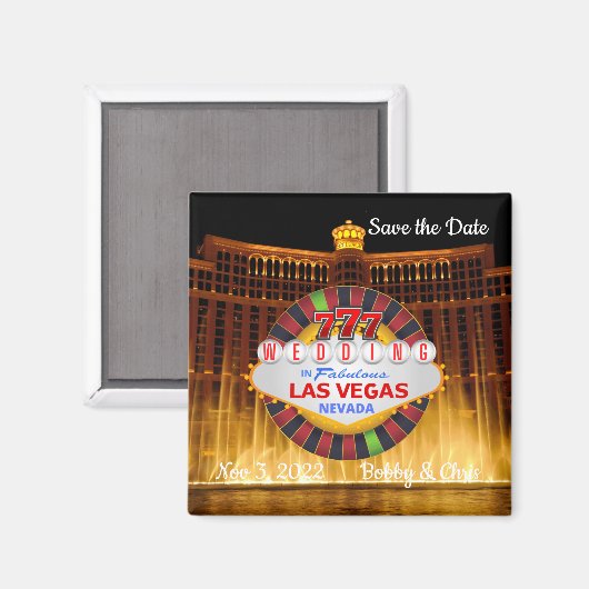 Sparen de Datum Las Vegas Wedding Magnet (Voorkant / Achterkant)