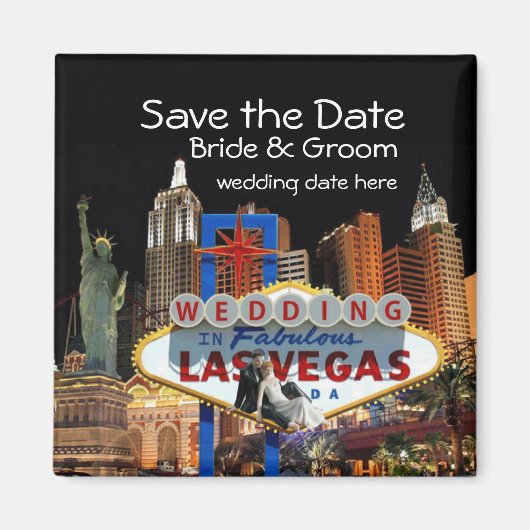 Sparen de Datum Las Vegas Wedding Magnet (Voorkant)