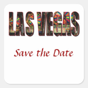 Sparen de Datum Las Vegas Wedding Vierkante Sticker