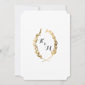 Sparen de Datum Laurel Wreath Olive Leaf Faux Gold Save The Date (Achterkant)