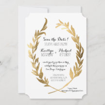 Sparen de Datum Laurel Wreath Olive Leaf Faux Gold
